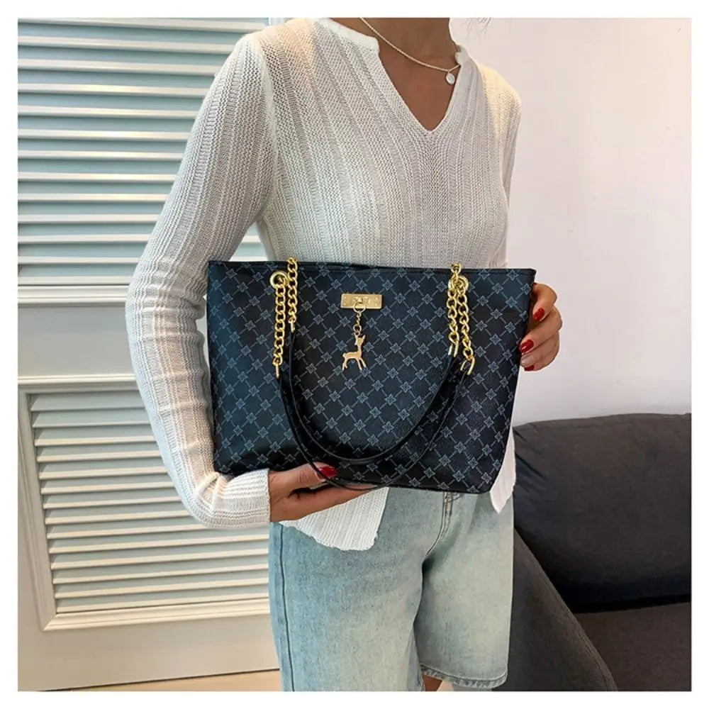 Maxy Women Luxury Design Tote Bag Large Capacity Handbag Fashion Printing Shoulder Bag Trendy New Shopping Bag Purse