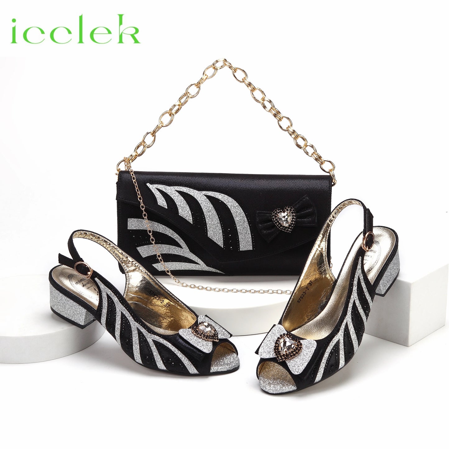 Maxy New Arrival Elegant Style Color Low Heels Nigeria Popular Design African Ladies Shoes and Bag Set-