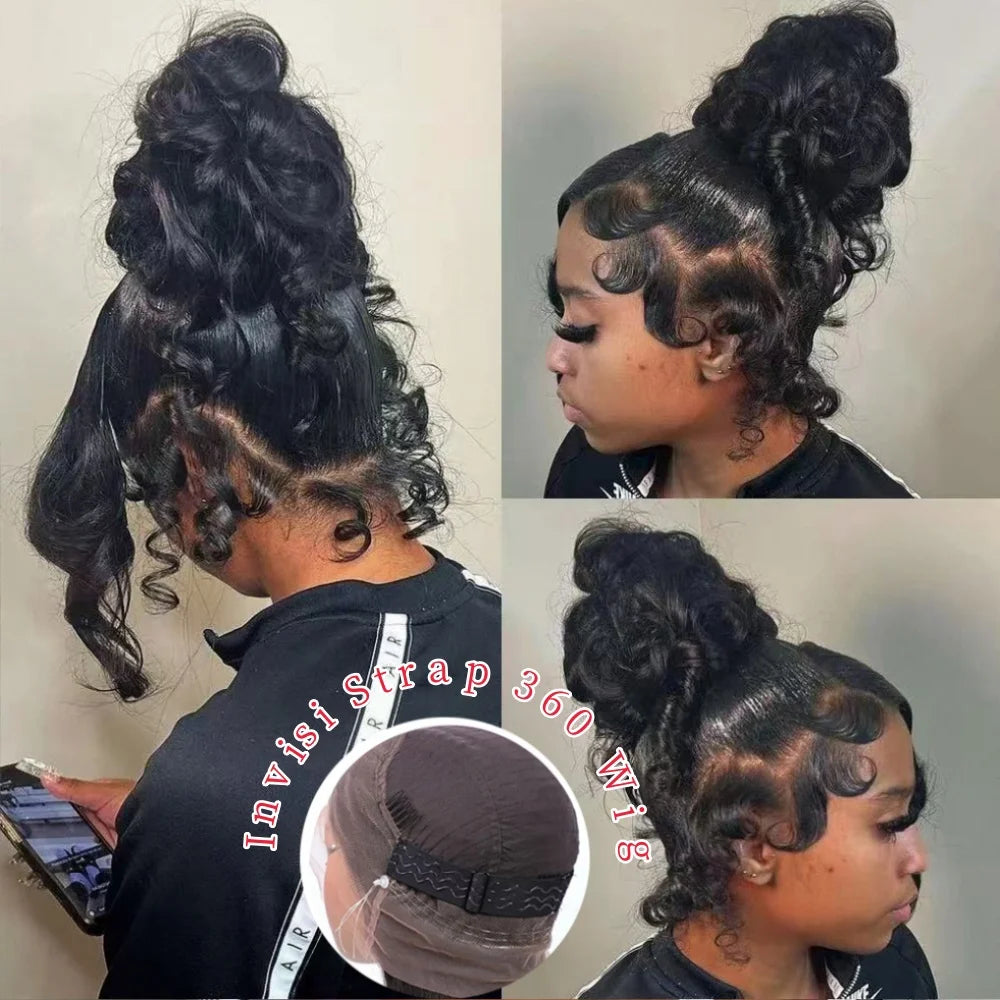 Maxy HD 360 Full Lace Wig with Invisible Strap Human Hair 250% Density Body Wave Lace Front Wig HD 360 Lace Frontal Wig Human Hair