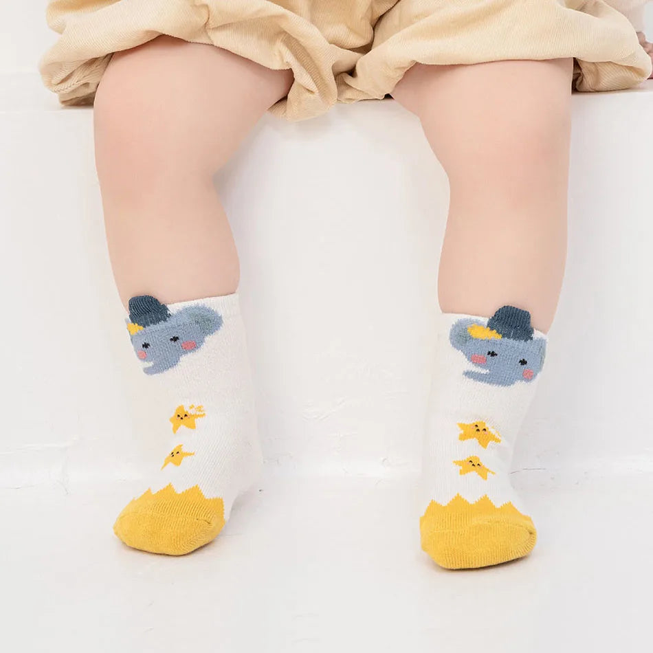 Baby Socks Infant Bear Bunny Lion Zebra Penguin Floor Socks Boy Girl Animal Ears Stockings Children Anti-Slip Clothing Accessory