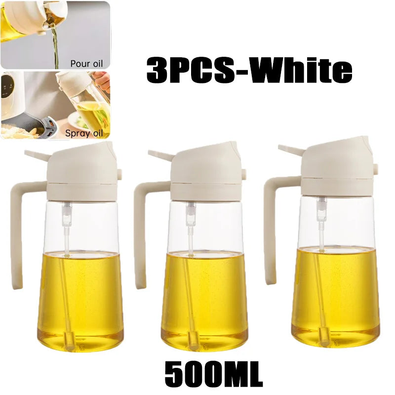 Maxy 200/300/500ml Oil Spray Bottle BBQ Cooking Olive Oil Sprayer Plastic Baking Oil Spray Empty Bottle Vinegar Bottle Or  Oil brush