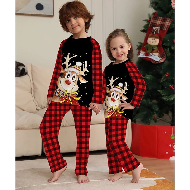 Maxy Family Matching Pajamas Mom Daughter Dad Son Clothing Set Women Men Girls Boys Pyjamas Red Sleepwear Family Look