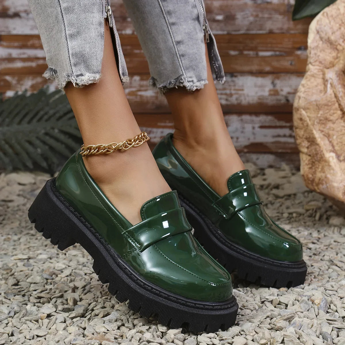 Maxy Hot Sale Loafers Spring Fashion Women's Pumps Classic Round Platform Pumps Trend Versatile Office Lady Shoes Zapatos