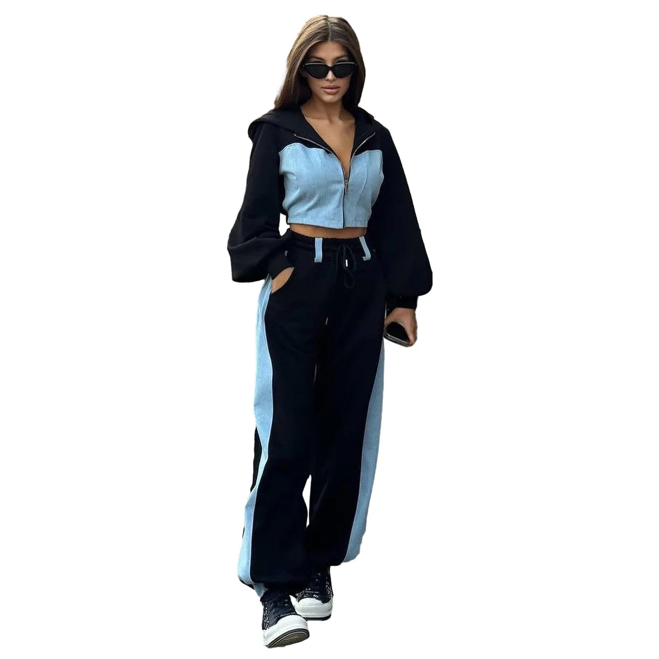 Maxy 2 Piece Women Sets New Arrival Spring Summer Matching Sets Two Pieces Sets Denim Top Jeans Pants Suits Outfits Clothing