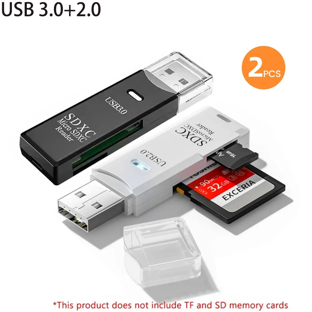 Maxy 2-in-1 Multi Functional USB 3.0 Card ReaderMicro SD TFMemoryCardReaderUSBFlashDrive CardreaderAdapter For PCLaptops Accessories