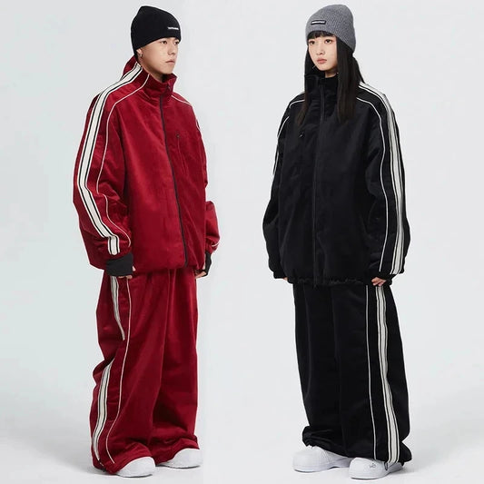 Amay New Couple Skiing Suit Snow Warm Clothes Women Outdoor Ski Sport Jacket Pants Set Man Winter Windproof Snowboard Tracksuit