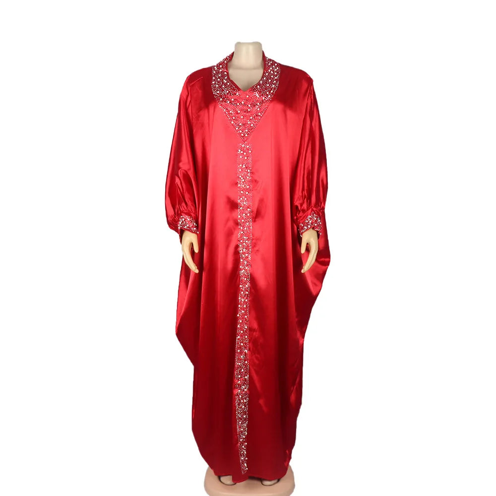 Amay Plus Size Dresses For Women Dubai African Abayas Wedding Party Long Sleeve Robe Turkey Wears Boubou Femme Style Africain