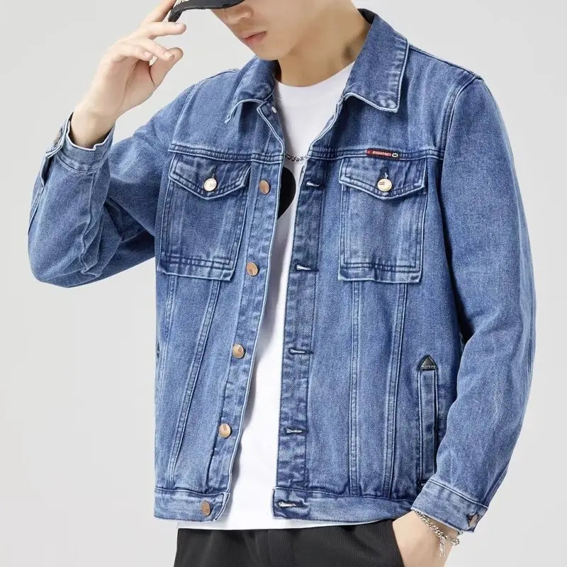 Maxy Autumn and Winter New Men's Classic Fashion All-Match Denim Jacket Men's Fleece Thickening Warm High-Quality Jacket S-5XL