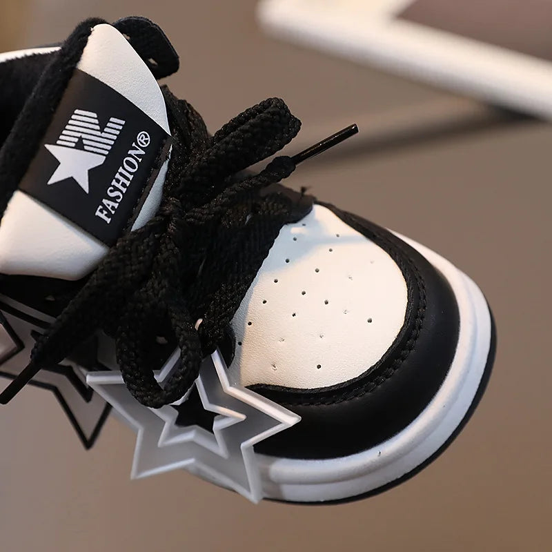 Maxy Children's Sneakers Autumn Winter Boys Girls Valet Lined Warm Sport Shoes Cute Star Shoes Toddler Non-slip Walking Footwear