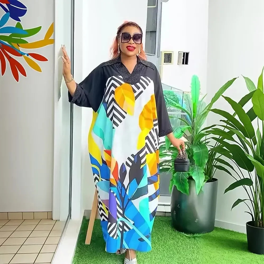 Maxy Dresses for Women Vestment Femme Dashiki Abaya Maxy Dress Africa Clothes Ankara Dresses 2024 Spring Summer New