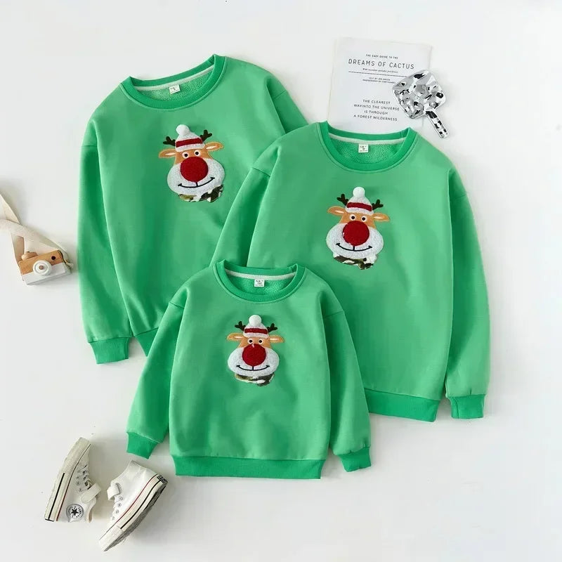 Christmas Family Matching Outfits Out Wear Winter Pajamas Tops Adult Kid Baby Merry Xmas Fleece T-shirts Family New Year Clothes