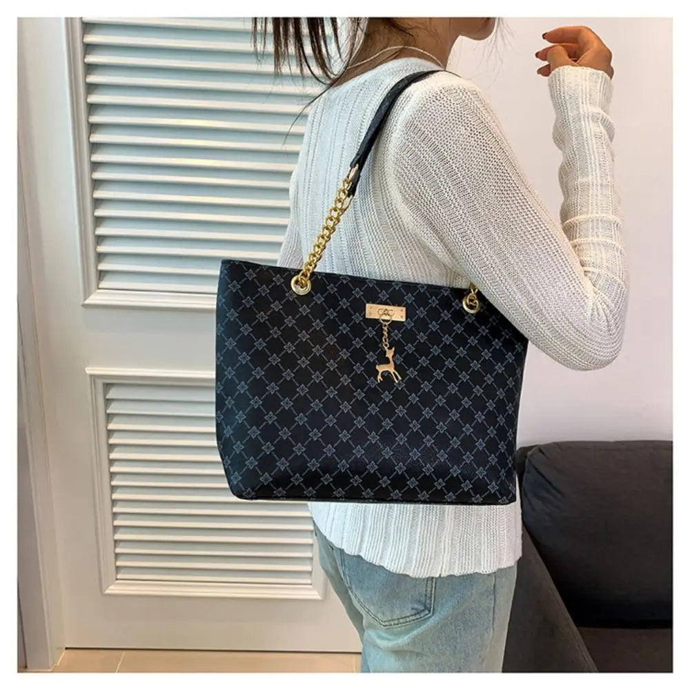Maxy Women Luxury Design Tote Bag Large Capacity Handbag Fashion Printing Shoulder Bag Trendy New Shopping Bag Purse