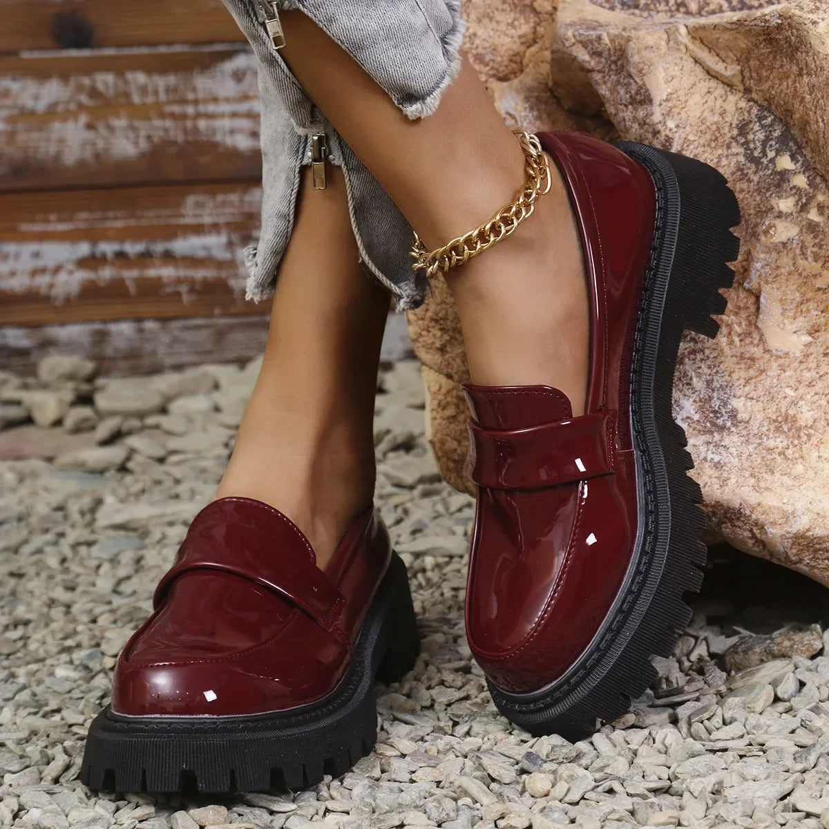 Maxy Hot Sale Loafers Spring Fashion Women's Pumps Classic Round Platform Pumps Trend Versatile Office Lady Shoes Zapatos
