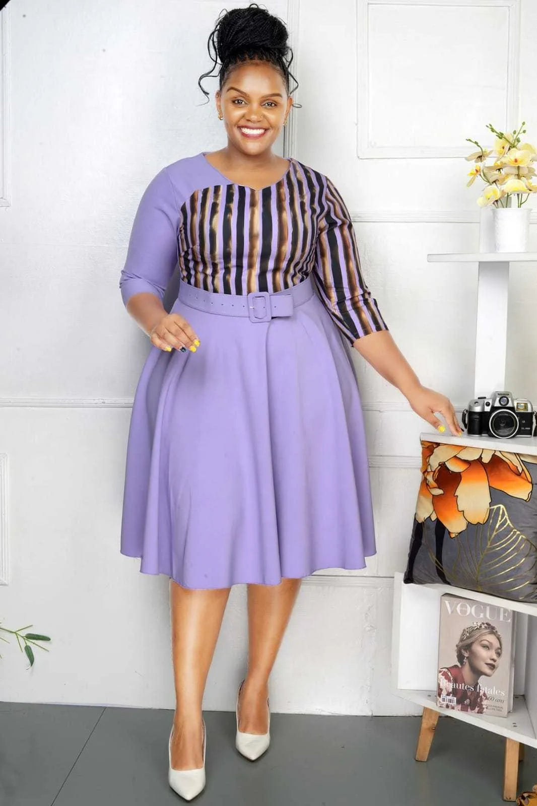 Wmstar Plus Size Dresses for Women Short Sleeve Casual Africa Maxi Dress with Belt New Style Office Lady Wholesale Dropshipping