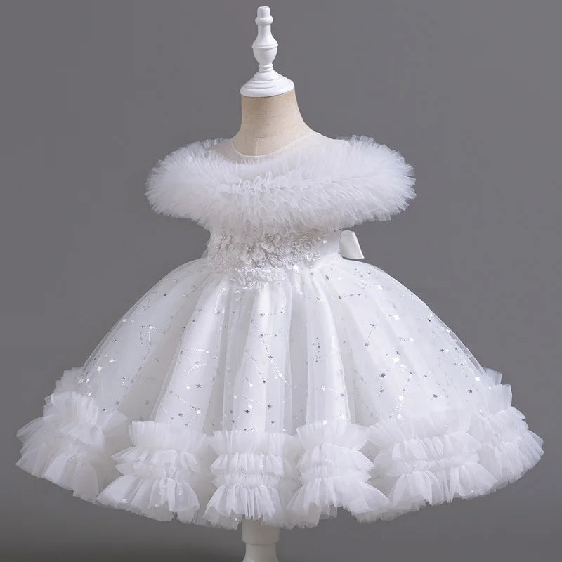 Amay Fashion Princess Dress for Girls Sleeveless Lace Kids Girl Party Dress Summer Children Girls Evening Gown 3-12 Years