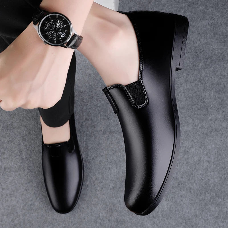 Amay High Quality Leather Men Casual Shoes Italian Luxury Brand Mens Loafers Breathable Formal Mens Dress Shoes Slip-on Driving Shoes