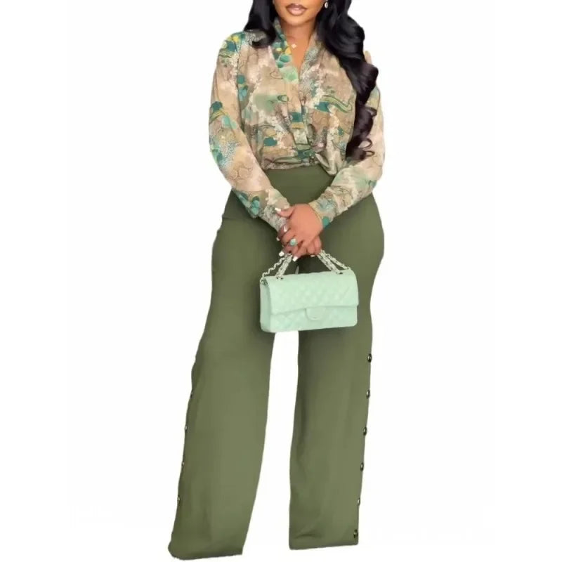 Maxy 2 Piece Women Sets New Arrival Spring Autumn Matching Sets Two Pieces Sets Top Pants Suits Outfits Clothing