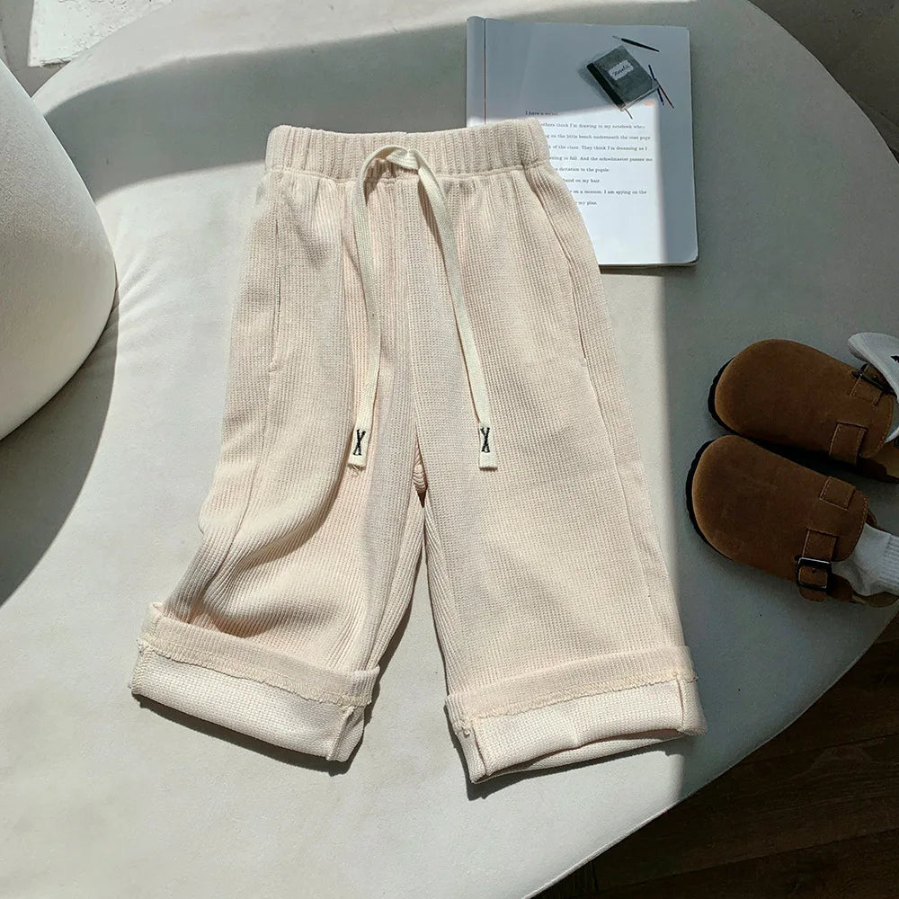 Maxy 2-8T Toddler Kid Baby Boy Girl Pant Autumn Winter Clothes Corduroy Infant Pants Warm Plush Warm Casual Children Trousers