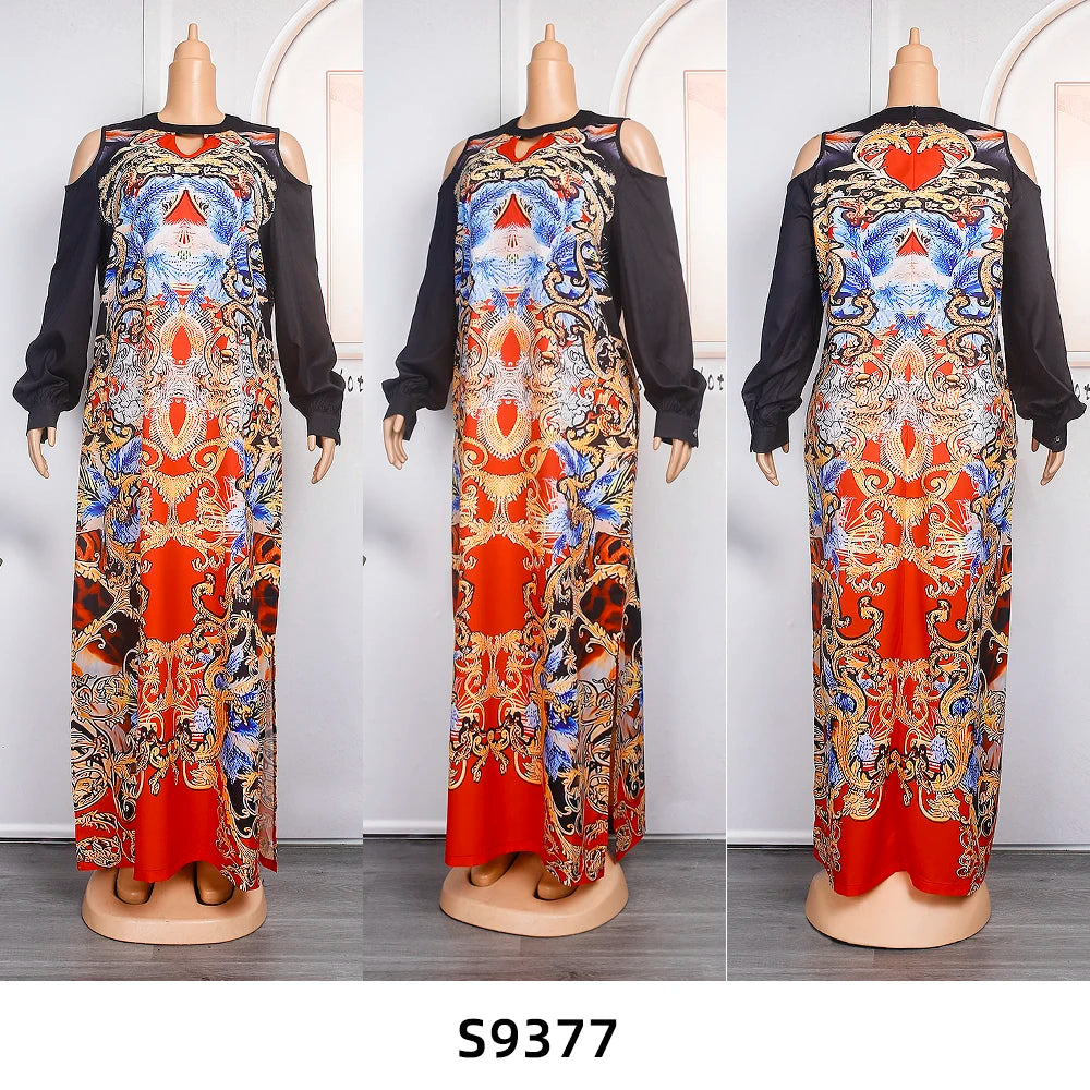 Dashiki African Print Dresses for Women 2024 New Fashion Ankara Plus Size Wedding Party Gowns Elegant Turkey Muslim Maxi Dress