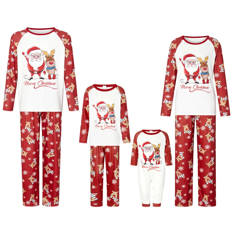 Christmas Family Pajamas Matching Sets Cartoon Santa Max Print Long Sleeve T-shirts Pants Loungewear Soft Sleepwear Xmas Look