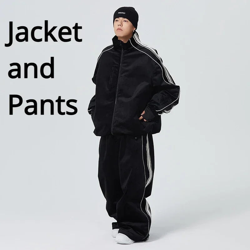 Amay New Couple Skiing Suit Snow Warm Clothes Women Outdoor Ski Sport Jacket Pants Set Man Winter Windproof Snowboard Tracksuit