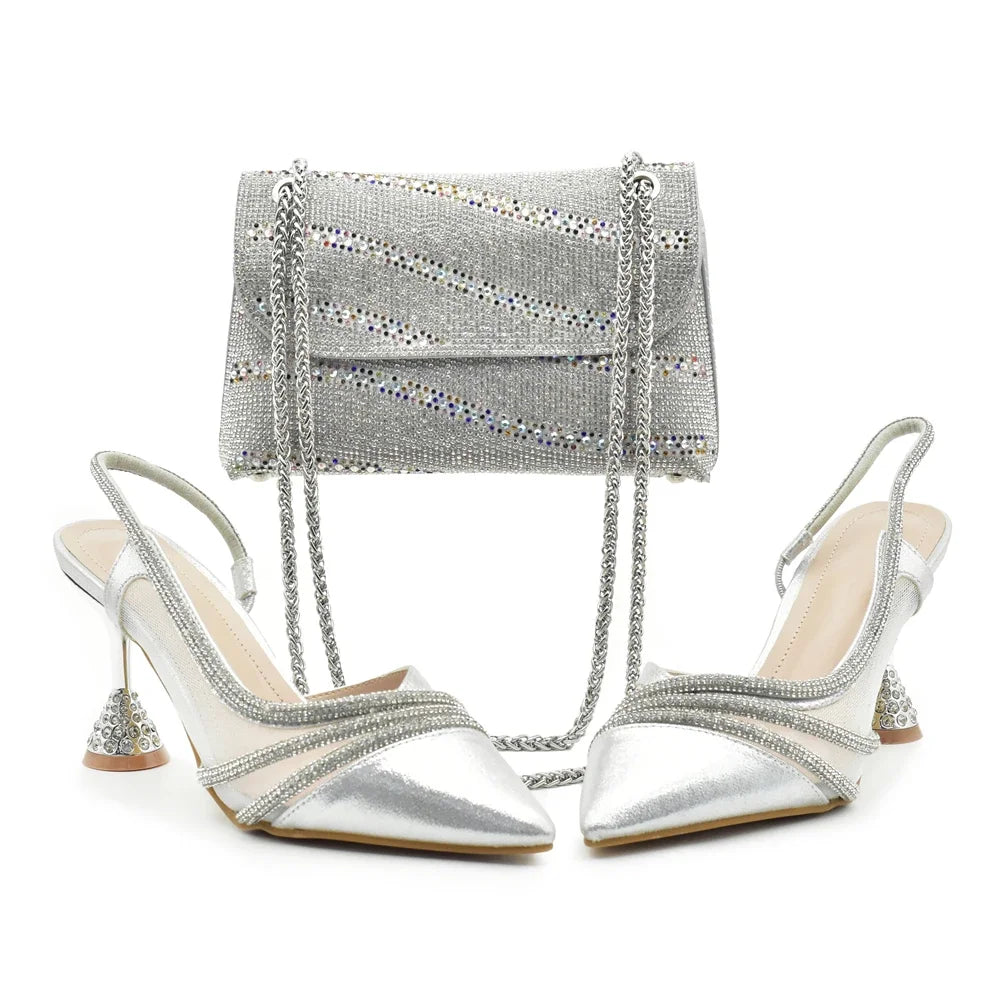Maxy Fashion Party Italian Shoe Bag Set Ladies Shoe with Matching Bag Set 2024 Designer Shoes Women Luxury