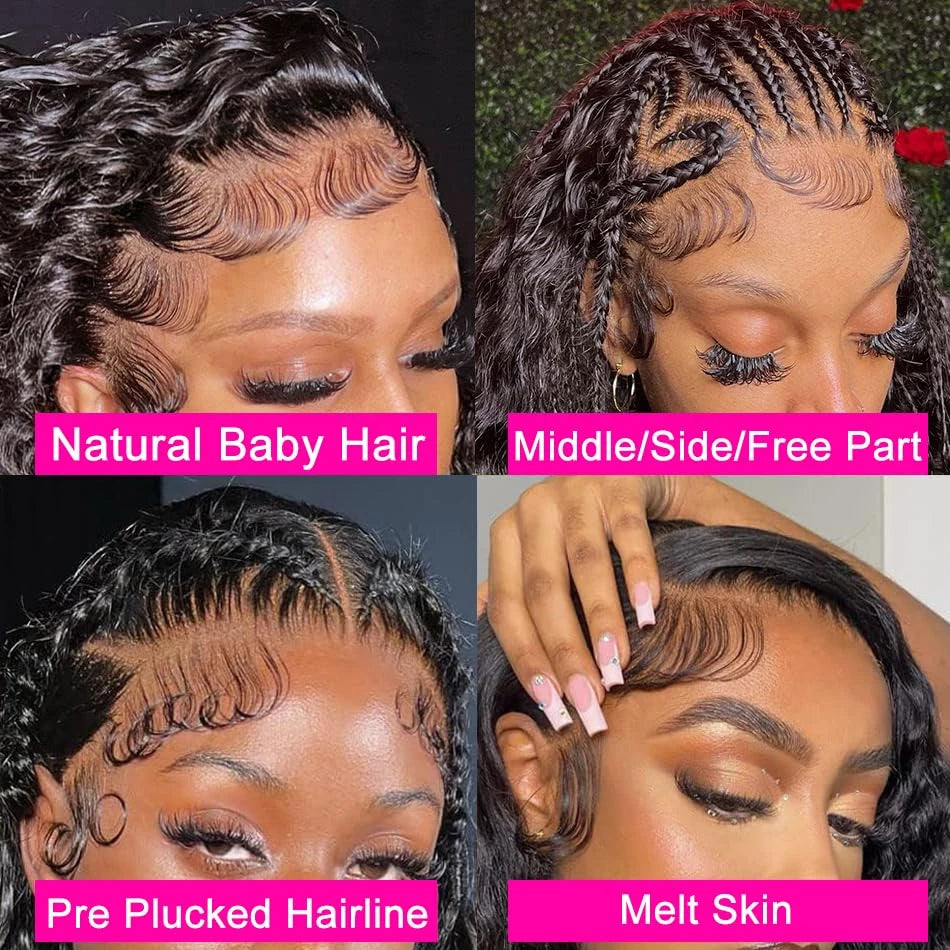 Amay Glueless Kinky Curly 13x4 Lace Front Human Hair Wigs For Women Brazilian Deep Curly Lace Frontal Wig Wet And Wavy Frontal Wigs