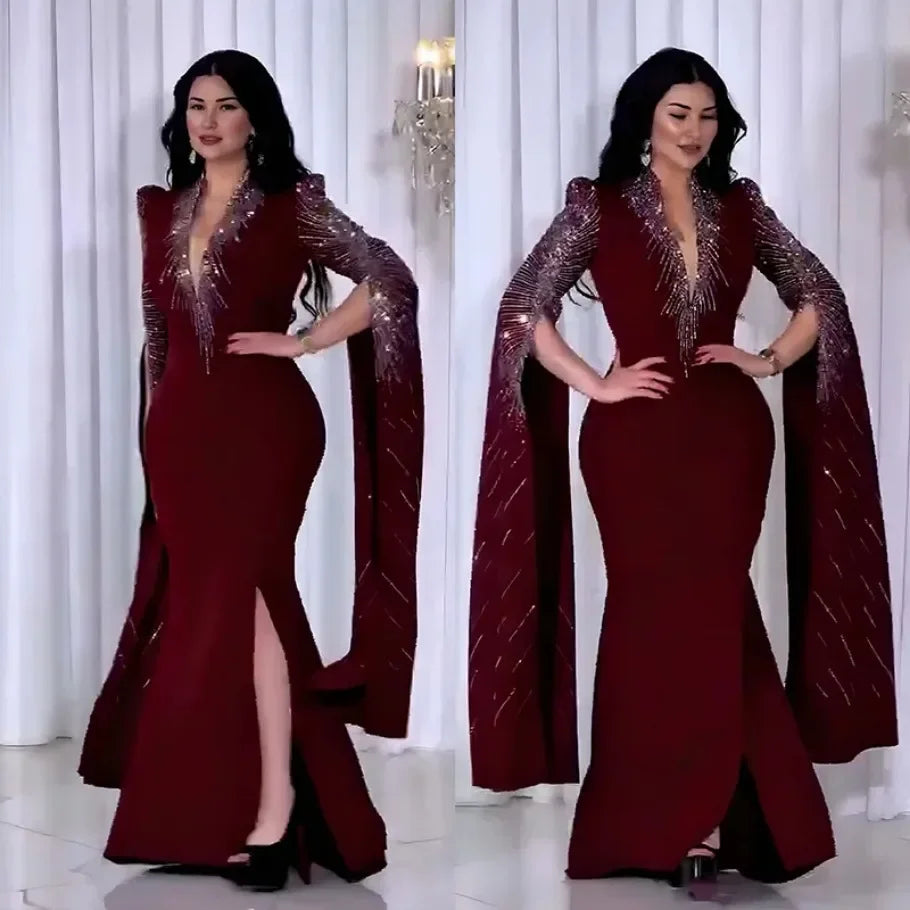 Maxy Elegant Dresses for Women Luxury Diamonds Evening Party Dress Dubai Abaya Kaftan Wedding Gown Ankara Dashiki