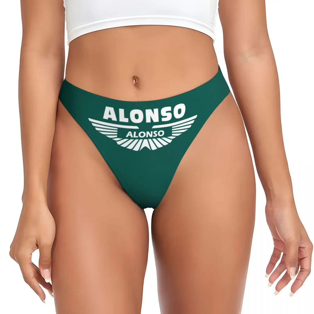 Maxy Custom Women's Alonso Motor Racing G-string Thong Breathable Number 14 Panties Underwear