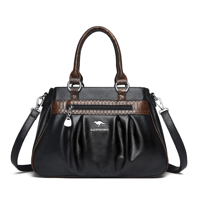 Maxy Three Layers Luxury Casual Tote Women Bag High Quality Leather Ladies Hand Bags for Women Big Shoulder Crossbody Bags Sac A Main