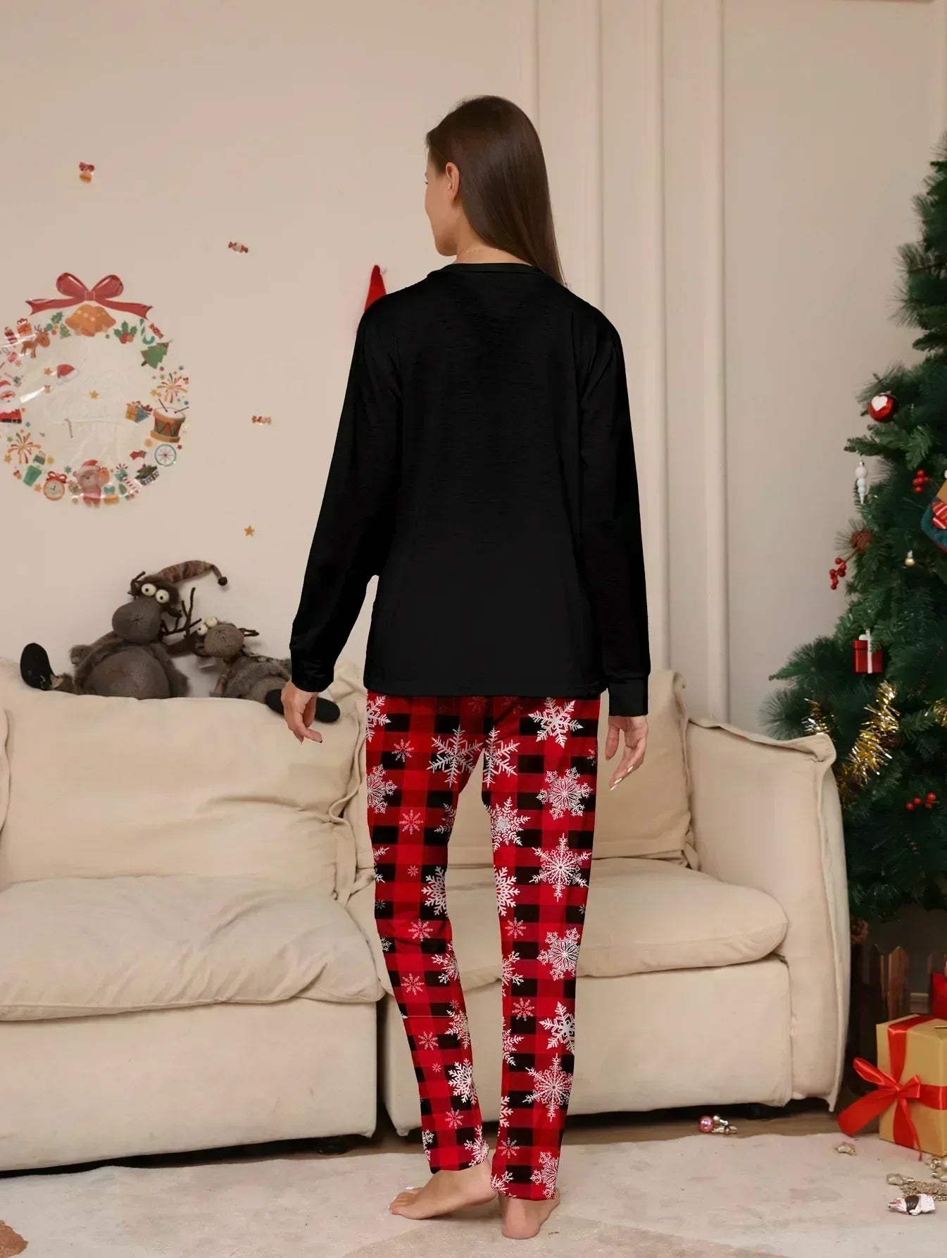 New Year's Costumes 2024 Cartoon Max Print Christmas Parent-child Matching Pajamas Set Boys Girls Sleepwear Xmas Family Look Pjs