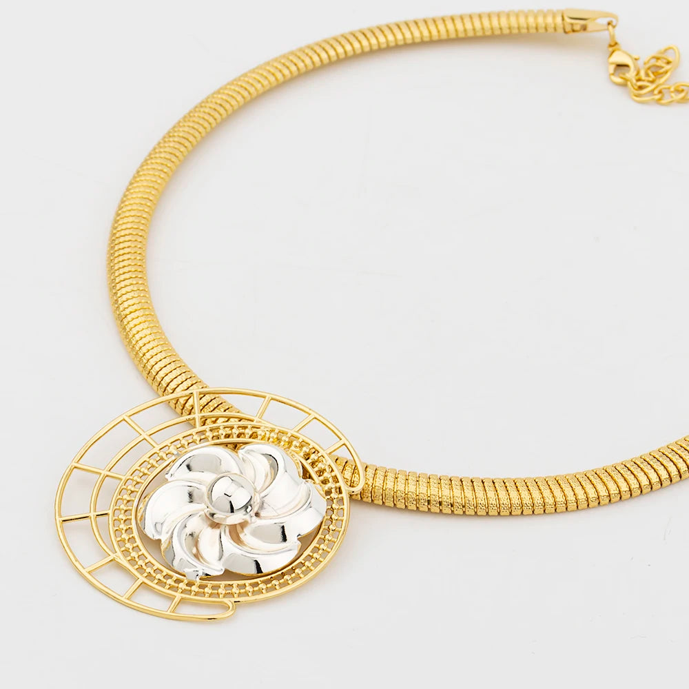 Maxy 18k Gold Plated Jewelry Set for Women Necklace New Design Earrings Set Italian Expensive Wedding Party Jewelry