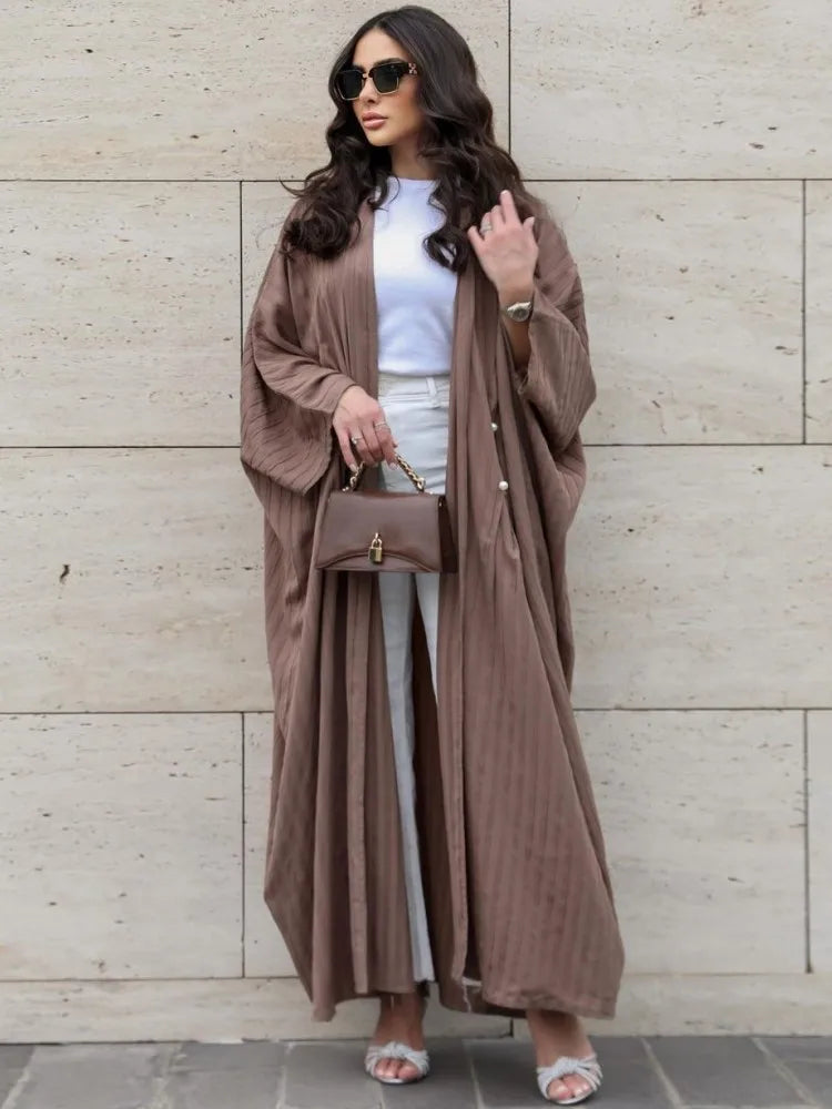 Maxy One Piece Open Abaya Dubai Turkey Kaftan Muslim Cardigan Abayas Dresses For Women Casual Robe Kimono Femme Caftan Islam Clothing