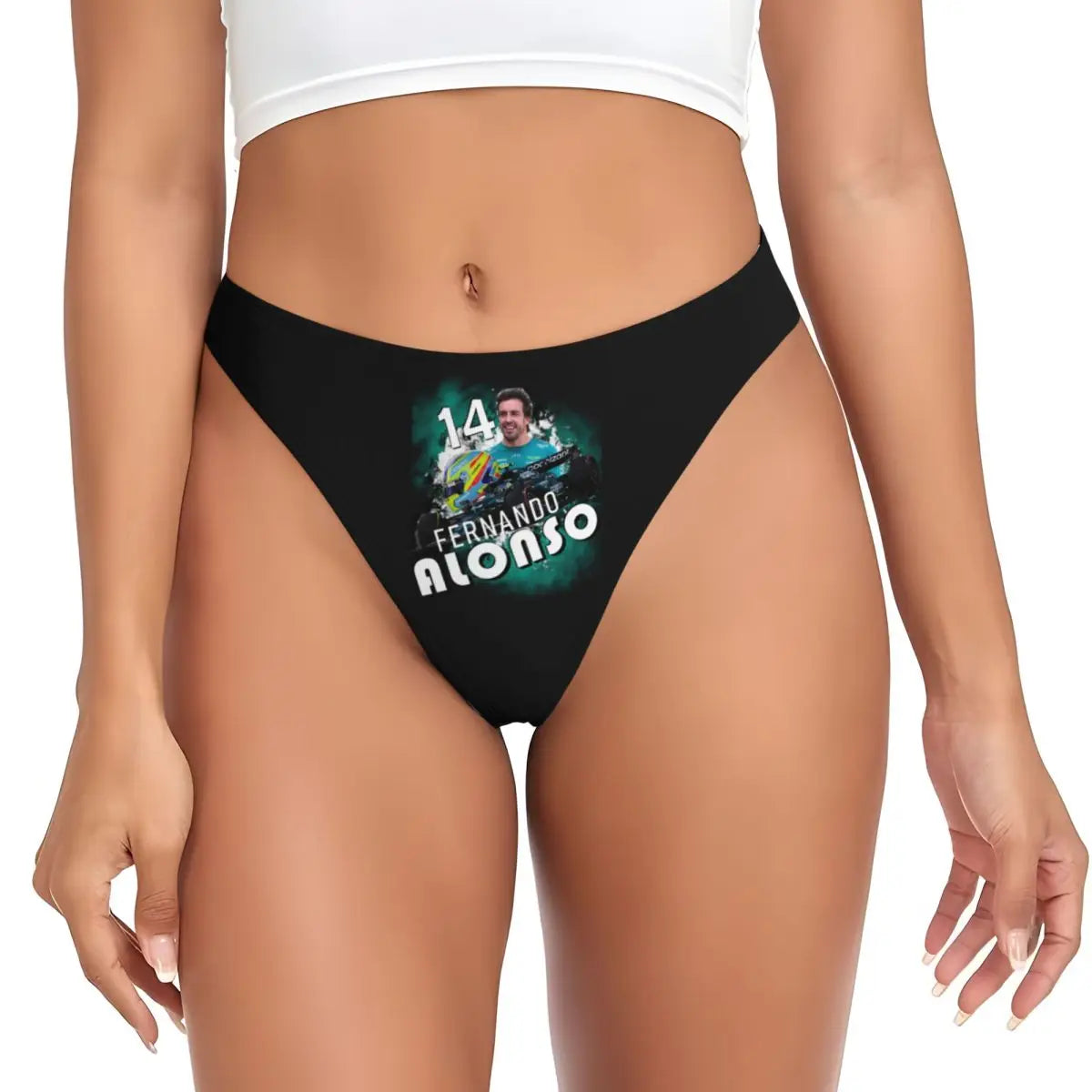 Maxy Custom Women's Alonso Motor Racing G-string Thong Breathable Number 14 Panties Underwear