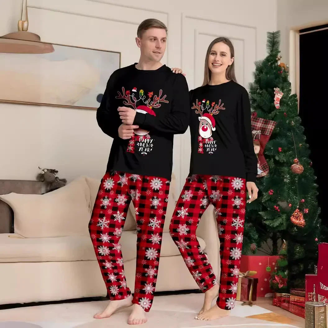 New Maxy Print Mother Father Kids Matching Outfits Christmas Pajamas Set Baby Romper Soft Casual Loungewear Xmas Family Look