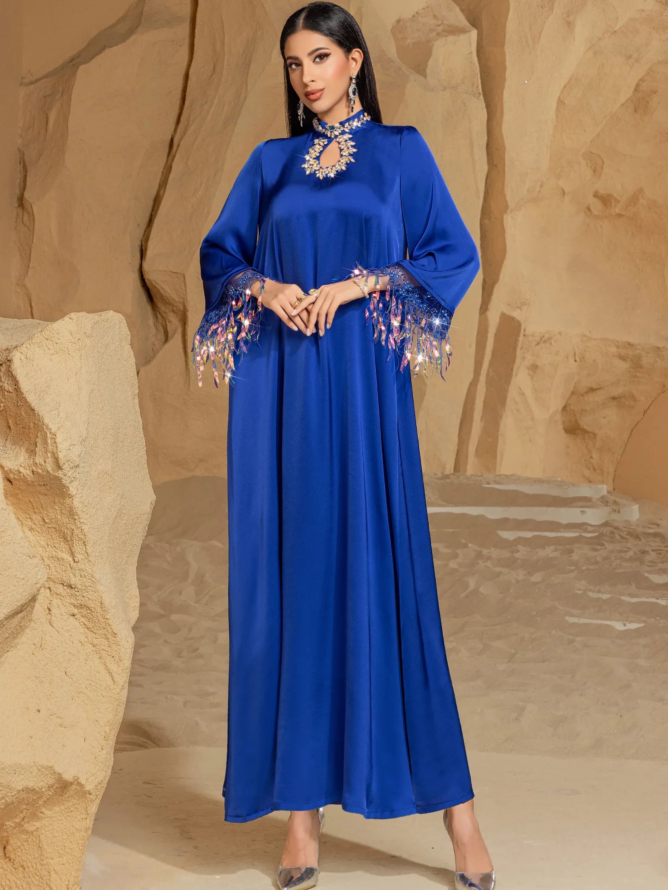 Maxy Luxury Diamond Evening Dresses for Abaya Dubai Formal Dress Elegant Women Gown Eid Djellaba Kebaya Femme Marocain Caftan