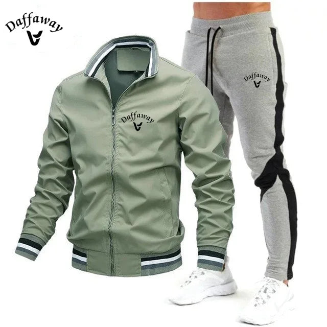 Visco New Men Tracksuits Men Sets Sweatshirt +sweatpants Tracksuit Zipper Stand Collar Sports Suit Jogging Fitness Men Clothing