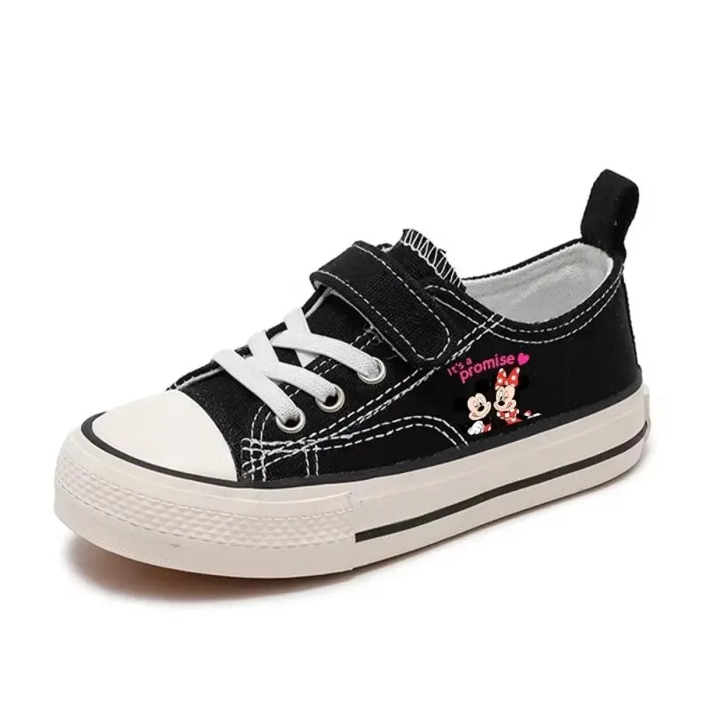 Maxy Girl Boys Kids Shoes Love Mickey Mouse Clubhouse Disney High-top Low Canvas shoes Casual Cartoon comfort Children Print Shoes 22