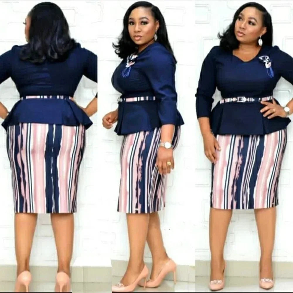 Maxy L-4XL African Dresses for Women Summer African Women Printing Plus Size Dress Africa Clothes for Woman