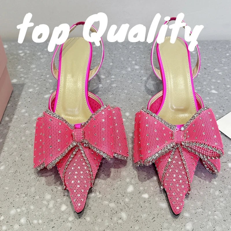 Visco Fashion Sandilya's Woman High-heeled Shoes Women Summer Party Dress Shoes Thin High Heels Sandals  Rhinestone Chain Decor