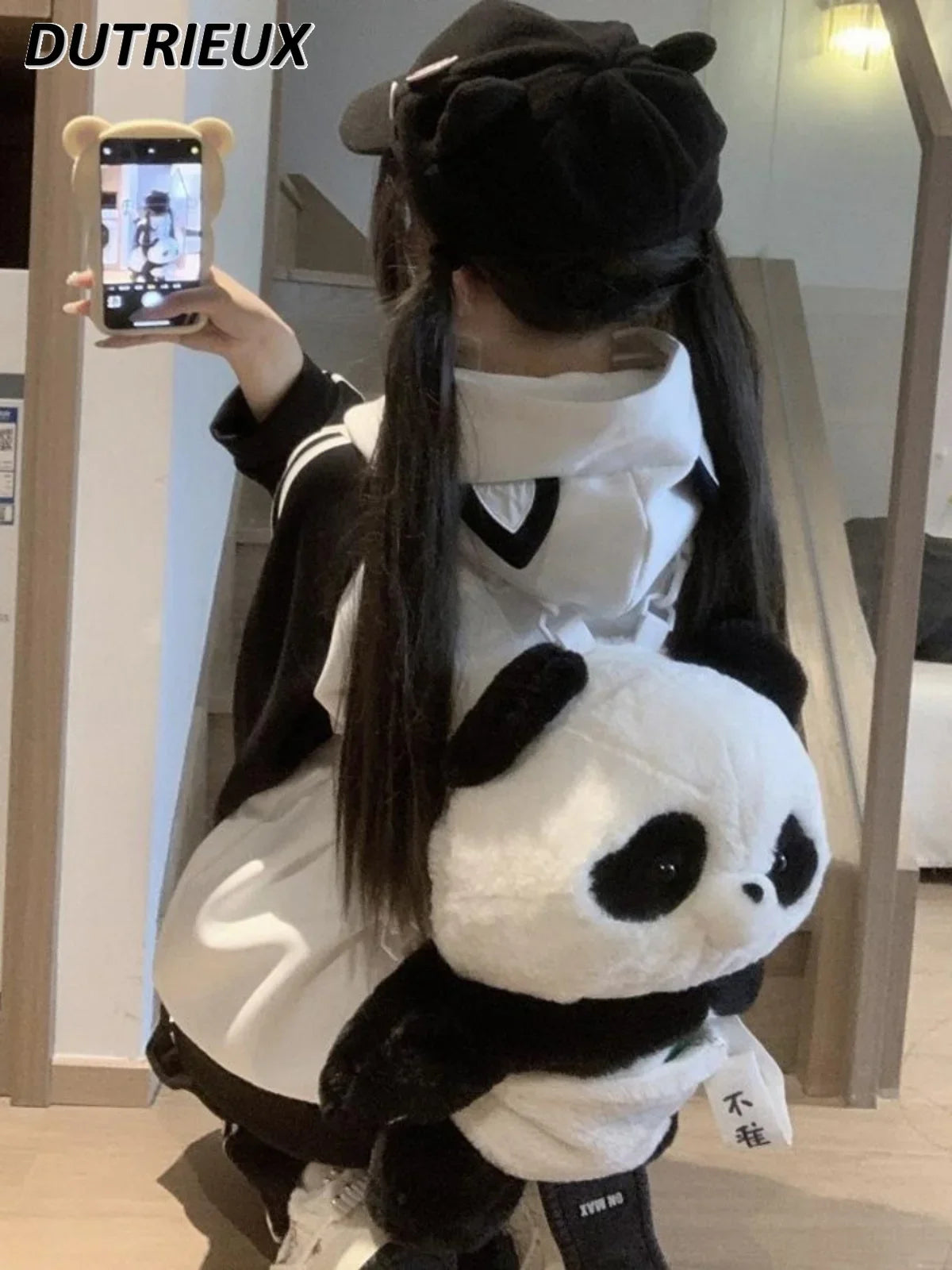 Maxy Fashion pants suit Autumn and Winter Sweet Sports Suit Female Japanese College Style Hooded Thickened Two-piece Set for Women