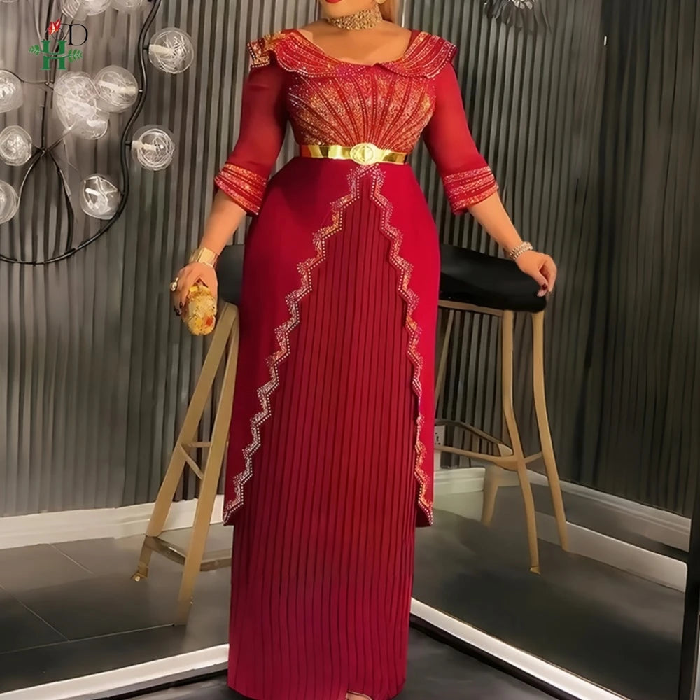 Amay Woman Turkey Dress Plus Size Maxy Dress Wedding Party Africa Clothing Luxury Elegant Robe Femme New