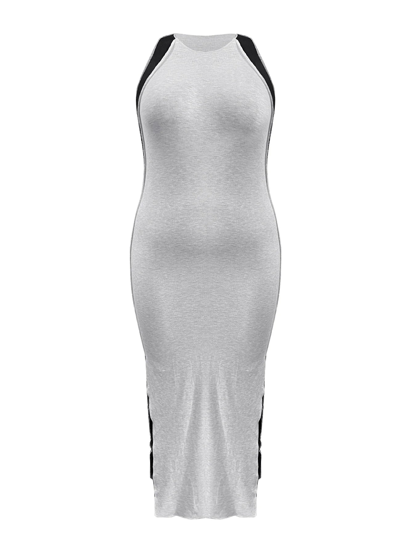 Amay plus Size Dress Sleeveless Side Hollow out Sexy Elegant maxy Dress Women's plus Size Fashion Elegant Dresses