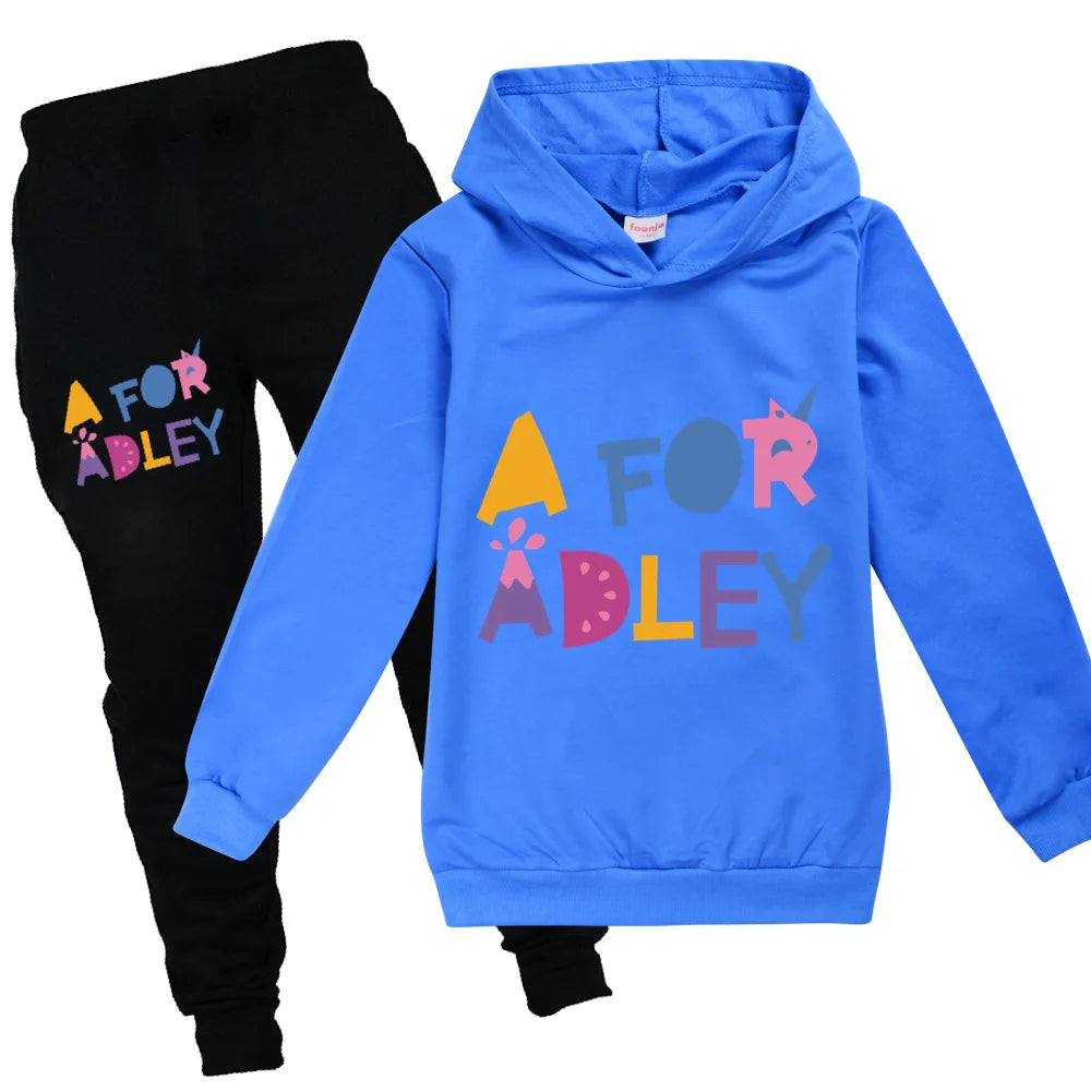 Maxy Children's Clothing A for Adley Girls Boys Clothes Sets Spring Fall Long Sleeve Sweatshirt+Pants Suits Baby 2pcs Girls Set