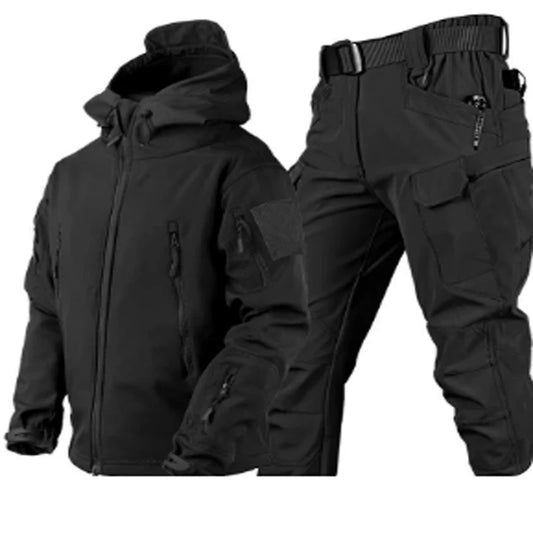 Maxy Outdoor Shark Skin Warmth Set Camo Plush Thickened Coat Autumn/Winter Racing Top Does Not Include Cuff Logo Pattern