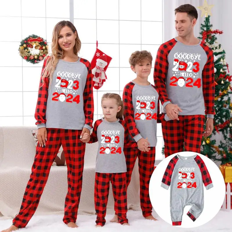 Matching Family Pajamas Set Christmas Family Pyjamas Outfit Skin Friendly and Breathable Long Sleeve Sleepwear for Girls