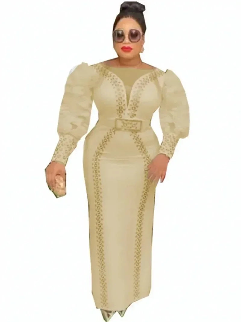 Amay Dresses for Women Elegant African Dashiki Maxy Dress Africa Clothes Ankara Dresses Spring Summer Gowns