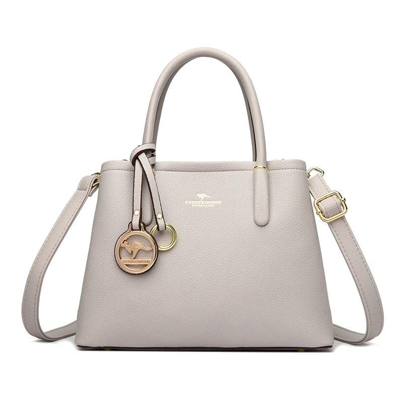 Maxy 3 Layers Large Capacity Women Tote Bag Soft Leather Luxury Handbags Women Bags Designer Solid Color Crossbody Bag Hand Bags