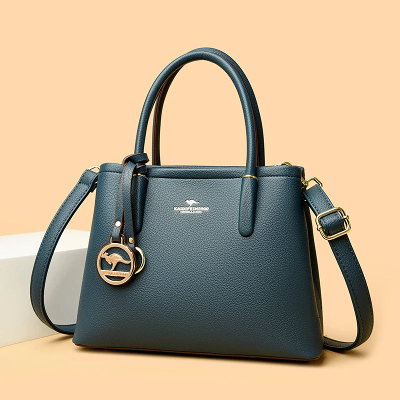 Maxy 3 Layers Large Capacity Women Tote Bag Soft Leather Luxury Handbags Women Bags Designer Solid Color Crossbody Bag Hand Bags