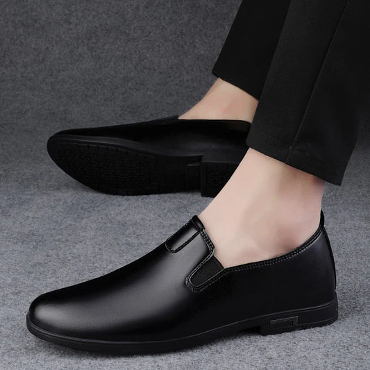 Amay High Quality Leather Men Casual Shoes Italian Luxury Brand Mens Loafers Breathable Formal Mens Dress Shoes Slip-on Driving Shoes
